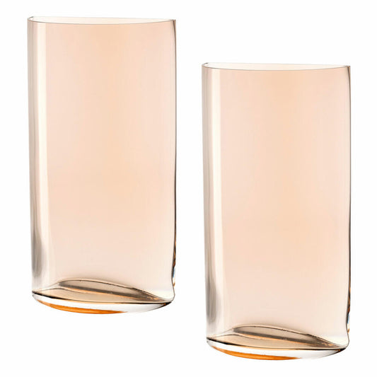 Leonardo Centro Vase Semicircle, Set of 2, Flower Vase, Glass Vase, Table Vase, Decorative Vase, Flowerpot, Glass, Cinnamon / Brown, 34 cm, 046955