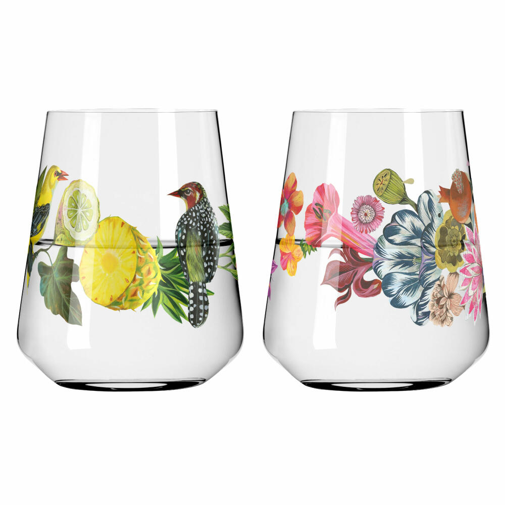 Ritzenhoff universal glass set of 2 Sommertau 001, 002, Olaf Hajek, crystal glass, 510 ml, 2932001