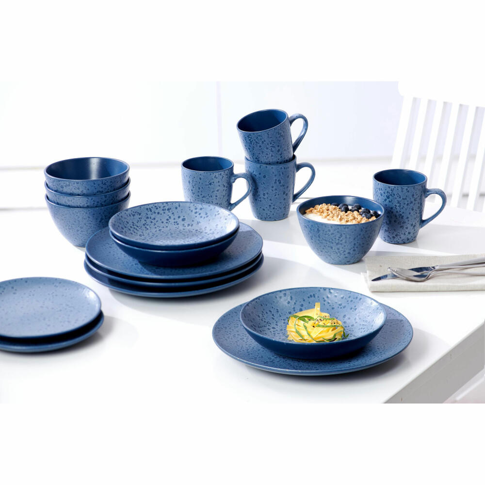 Ritzenhoff &amp; Breker Plate Kitwe, Breakfast Plate, Cake Plate, Stoneware, Blue, Ø 20 cm, 271935