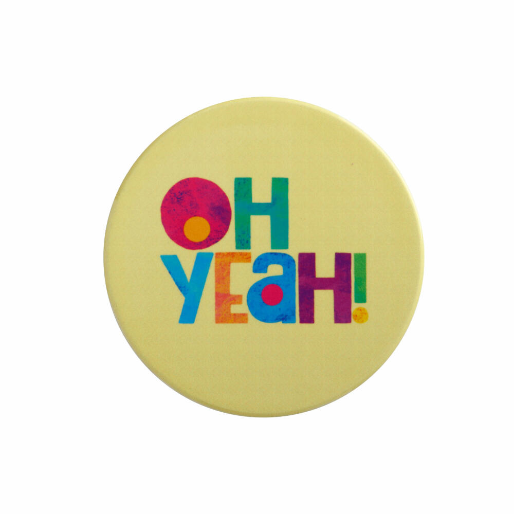 Maxwell &amp; Williams Coaster Be Kind - Oh Yeah, Drinks Coaster, Ceramic, Yellow, 10 cm, DU0377