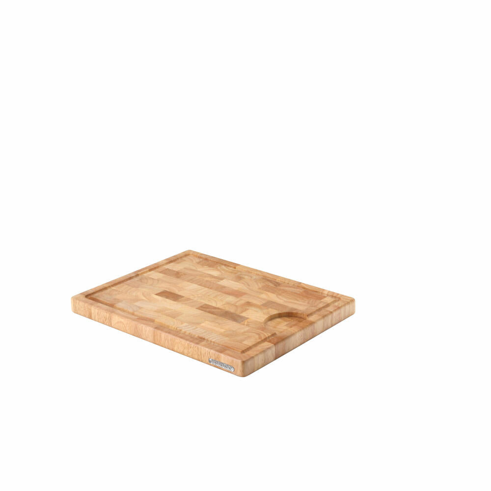 Continenta carving board, end grain, kitchen board, serving board, rubberwood, 37 x 29 x 2.7 cm, 4004