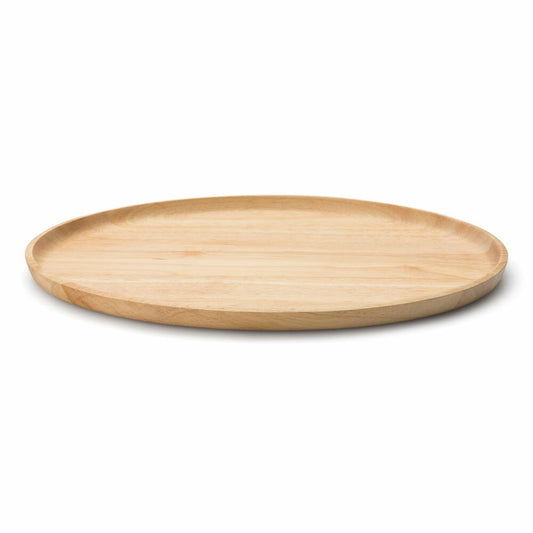 Continenta Tablett Oval, Serviertablett, Holztablett, Frühstückstablett, Gummibaumholz, 36.5 x 25 cm, 3285