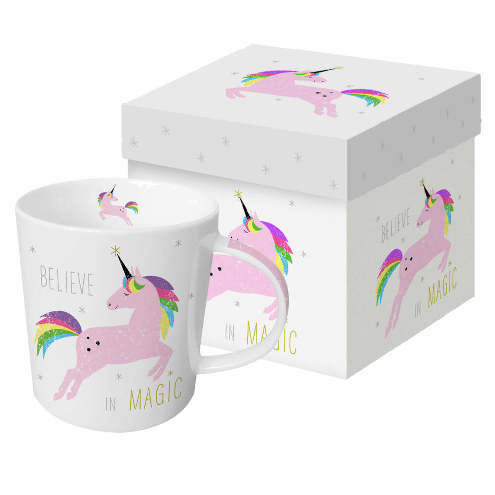 PPD Trend Mug White Unicorn Pink, in Geschenkbox, Tasse, Teetasse, Kaffee Becher, 350 ml, 603260