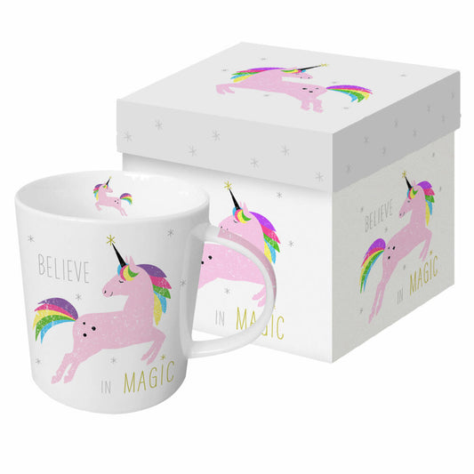 PPD Trend Mug White Unicorn Pink, in Geschenkbox, Tasse, Teetasse, Kaffee Becher, 350 ml, 603260