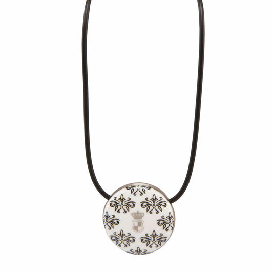 Goebel Château Black and White Dots Floral Necklace, Pendant, Necklace, Amulet, Decoration, Maja Princess Von Hohenzollern, Ø 4 cm, 27050371