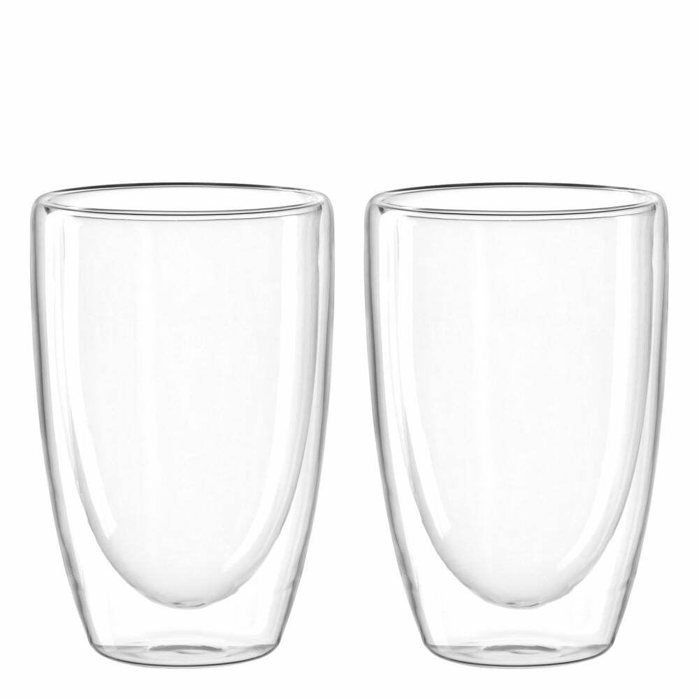 Leonardo double-walled mug Duo, set of 2, tea mug, mug, cup, double-walled, borosilicate glass, clear, 400 ml, 053061