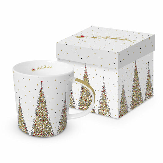 PPD Joyeux Noel Real Gold Trend Mug, in Geschenkbox, Tasse, Teetasse, Kaffee Becher, 350 ml, 604186