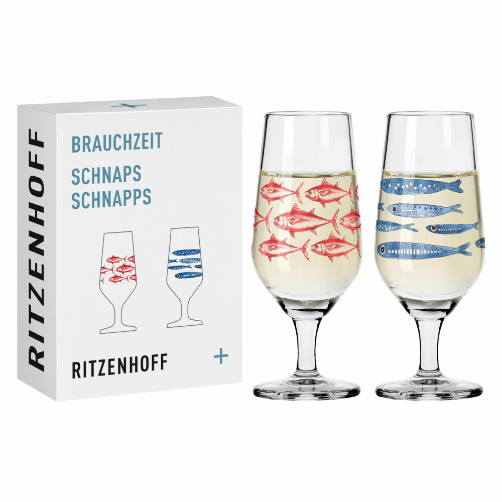 Ritzenhoff Schnapsglas 2er-Set Brauchzeit 003, 004, Daniela Garreton, Kristallglas, 59 ml, 3871002