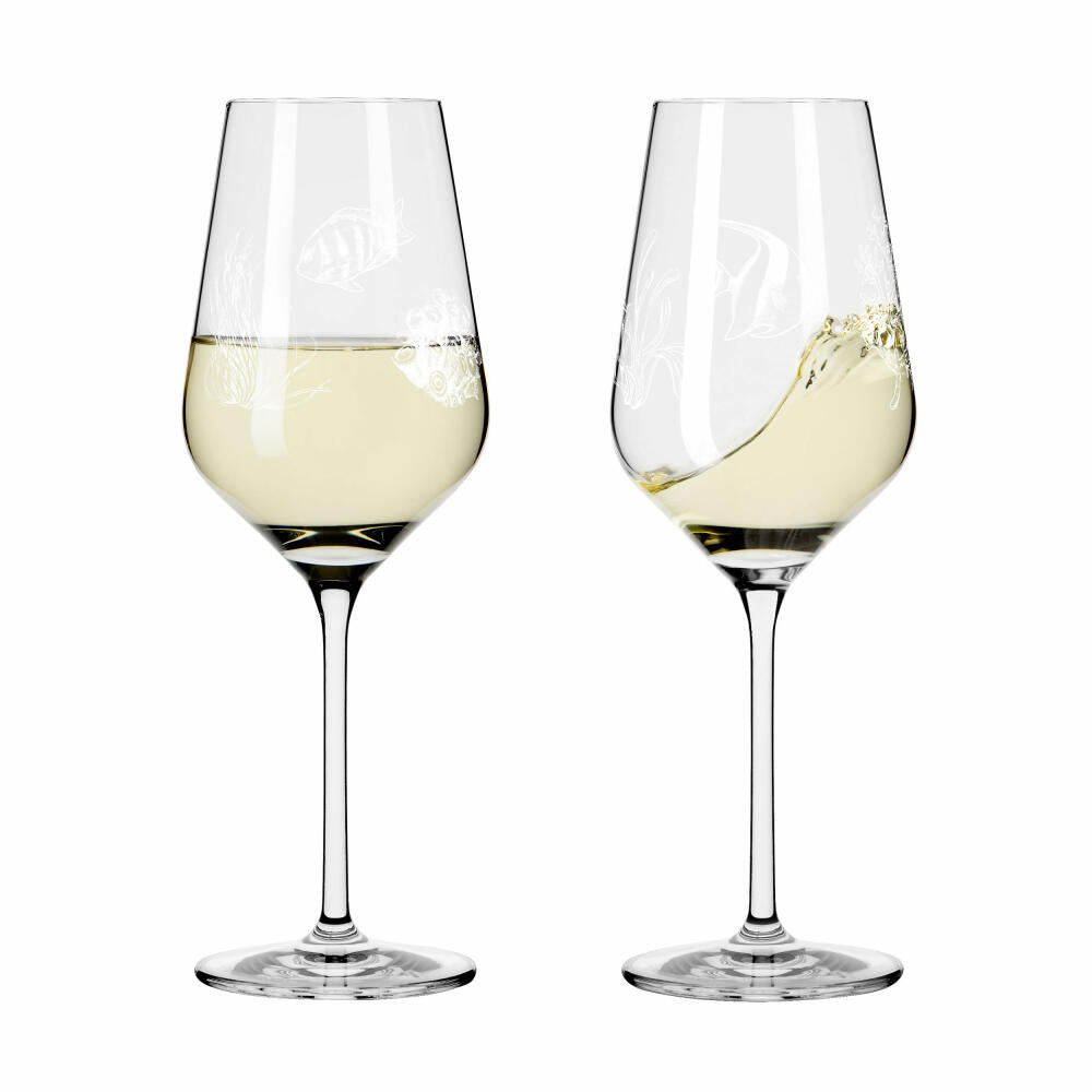 Ritzenhoff white wine glass set of 2 Oceanside 001, Romi Bohnenberg, crystal glass, 380 ml, 3821001