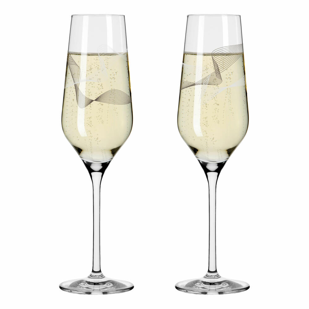 Ritzenhoff champagne glass Kristallwind Champagne set of 2 002, champagne glass, Romi Bohnenberg, crystal glass, 250 ml, 3711002