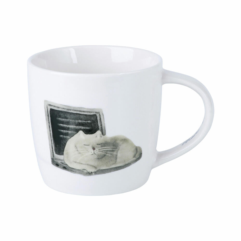 Maxwell & Williams Becher Feline Friends - Computer Cat, Katzenbecher, Tasse, Porzellan, 400 ml, DX1214