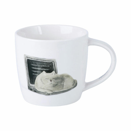 Maxwell & Williams Becher Feline Friends - Computer Cat, Katzenbecher, Tasse, Porzellan, 400 ml, DX1214