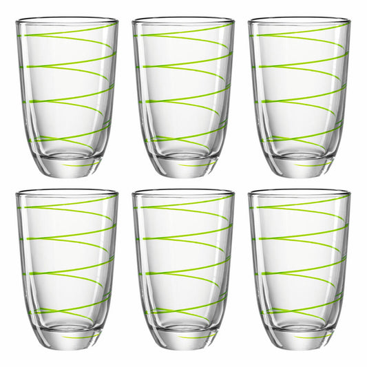 montana: :jolly drinking glass, set of 6, water glass, juice glass, long drink glass, water glass, green, 290 ml, 057346