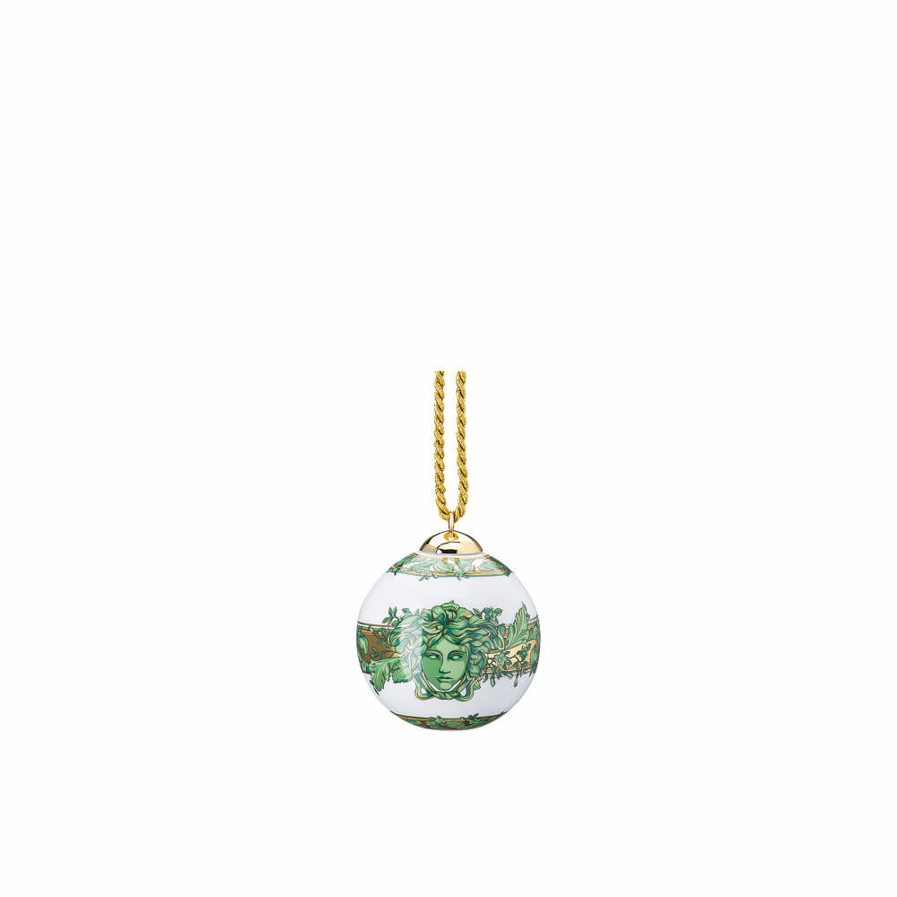 Rosenthal Versace Porcelain Ball Medusa Garland Green, Porcelain, 7.5 cm, 14283-409959-27940
