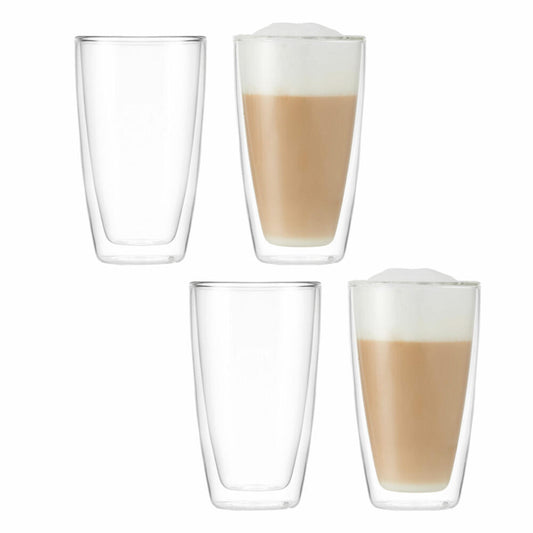 montana: :enjoy double-walled mug, set of 4, glass mug, glass cup, thermal glass, double-walled, glass, 180 ml, 057225