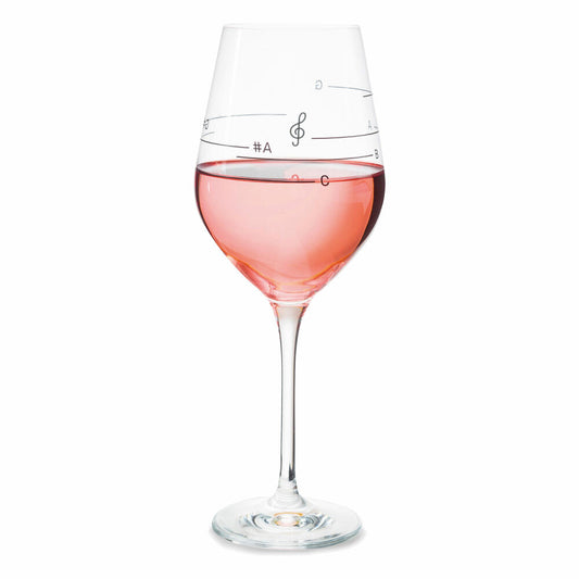 Donkey Products Glass Of Music Weinglas, mit Tonleiter Aufdruck, Rotweinglas, Weißweinglas, Weißwein, Wein Glas, 540 ml, 210811