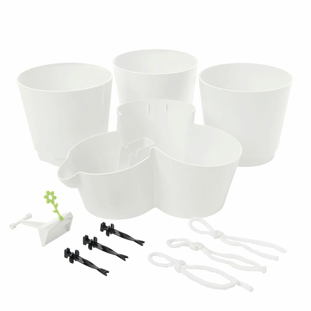 Poétic Fresh Herbs Trio Kräutertopf, Kräuter Topf, Küchenkräuter, Pflanzentopf, Weiß, P3FH13BL