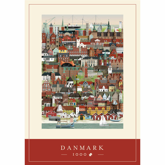 Martin Schwartz Puzzle Denmark / Danmark, City Puzzle Denmark, 50 x 70 cm, 1000 pieces, MS0600