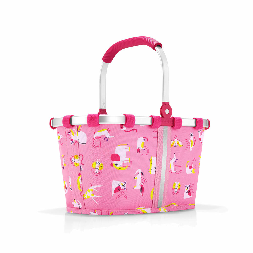 reisenthel carrybag XS kids, Einkaufskorb, Korb, Picknickkorb, Tragetasche, Polyestergewebe, ABC Friends, Pink, 5 L, IA3066