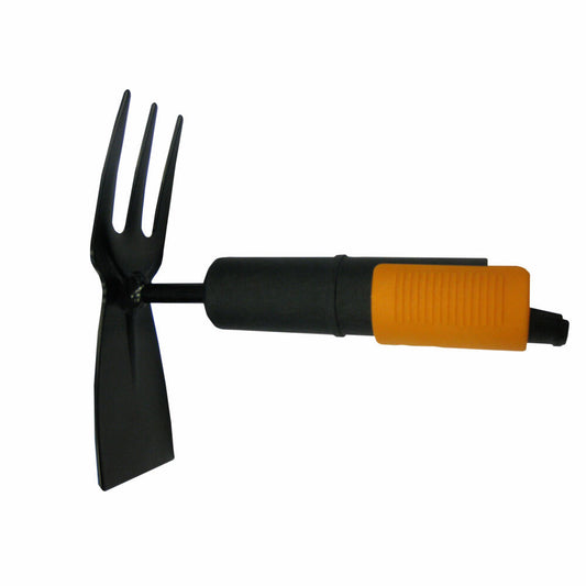 Fiskars QuikFit Doppelhacke, Einstecher, Werkzeugkopf, Gartenzubehör, Stahl, Schwarz / Orange, 5.5 cm, 1000735