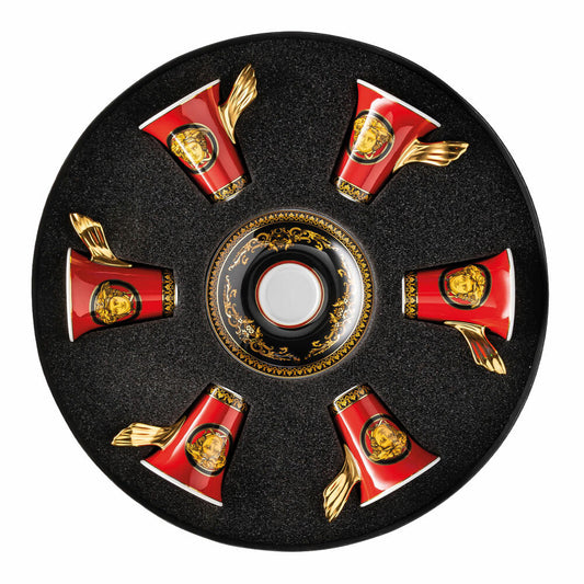 Rosenthal Versace Espresso/Mocha Cups Set of 6 Medusa, Porcelain, 90 ml, 19300-409605-29254