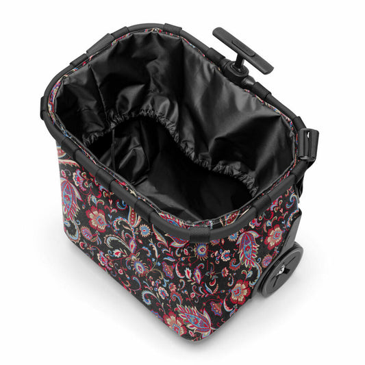 reisenthel carrycruiser, Einkaufstrolley, Einkaufskorb mit Rollen, Frame Paisley Black, 40 L, OE7063