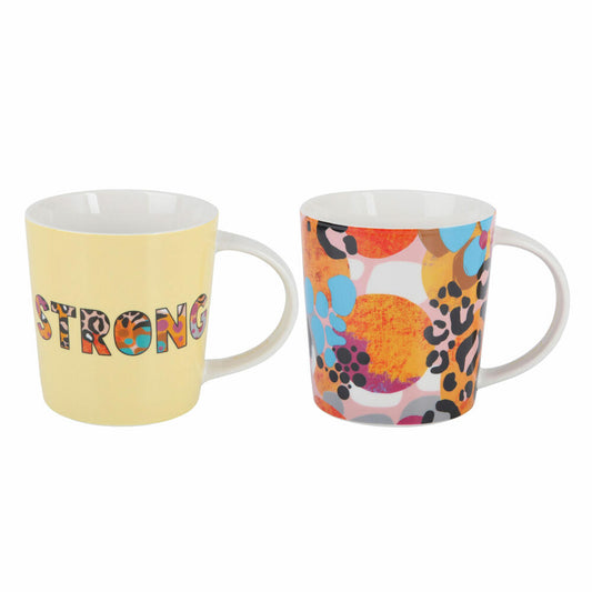 Maxwell & Williams BE FIERCE Becher-Set Strong, 2er Set, Kaffeebecher, Teetasse, Tasse, in Geschenkbox, Porzellan, 380 ml, DX1284