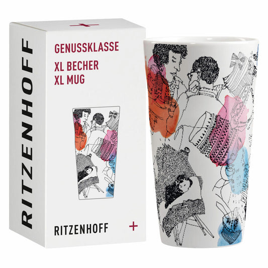 Ritzenhoff Kaffeetasse XL Genussklasse 002, Lenka Kühnertová, Porzellan, 525 ml, 3741002