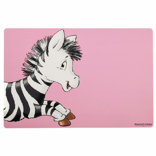 Ritzenhoff & Breker Platzmatte Happy Zoo - Zebra Zoe, Tischmatte, Kunststoff, Pink, 30 x 45 cm, 316353