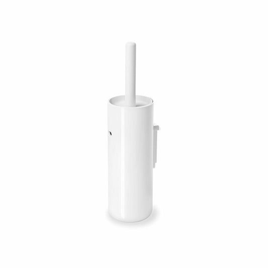 Authentics Lunar Toilet Brush, Wall-Mounted Toilet Brush, Plastic, White, Handle White, 1201598