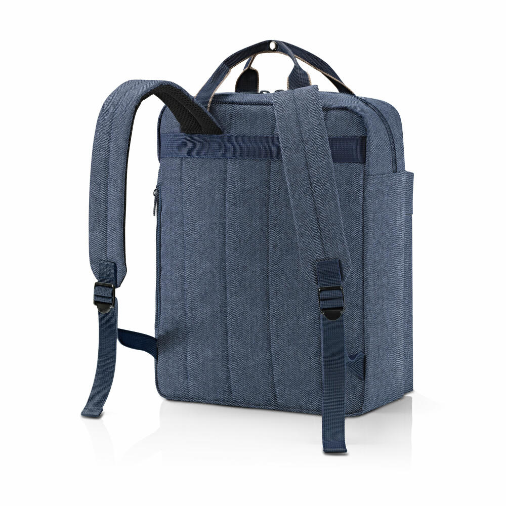 reisenthel allday backpack M, Rucksack, Reisetasche, Herringbone Dark Blue, 15 L, EJ4113