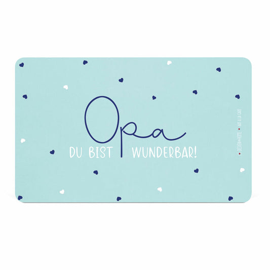 PPD Opa D@H Tray, Frühstücksbrettchen, Brettchen, Frühstück, Resopal, Petrol / Türkis, 14.3 x 23.3 cm, 586002075