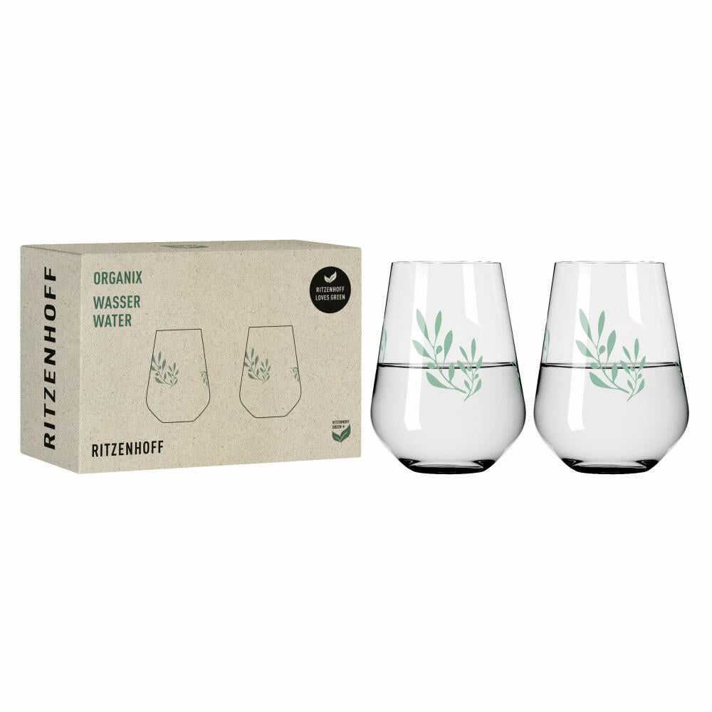 Ritzenhoff water glass set of 2 Organix 001, Romi Bohnenberg, crystal glass, 540 ml, 3923001