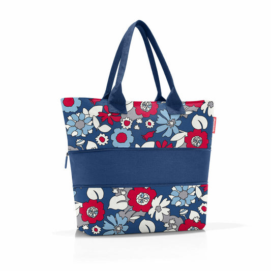 reisenthel shopper e1, shopping bag, carrying bag, bag, polyester fabric, Florist Indigo, 12 L, RJ4088