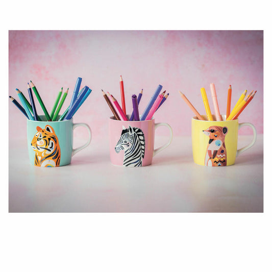 Maxwell & Williams Pete Cromer Becher Tiger, Tasse, Kaffeebecher, Porzellan, Bunt, 370 ml, DX0917