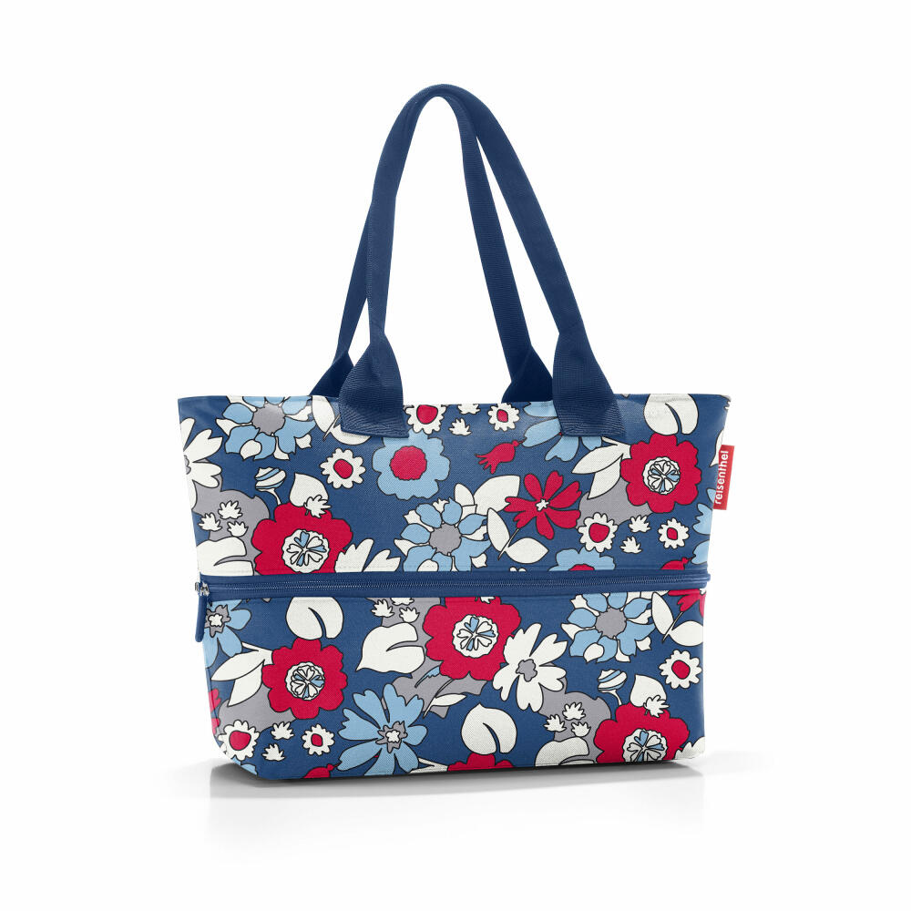 reisenthel shopper e1, shopping bag, carrying bag, bag, polyester fabric, Florist Indigo, 12 L, RJ4088