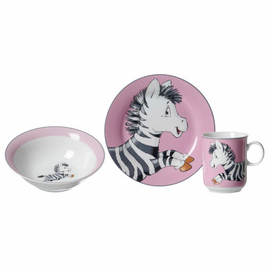 Ritzenhoff & Breker Kinderset Happy Zoo - Zebra Zoe, 3-tlg., Geschirr, Porzellan, Bunt, 413229