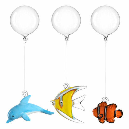 Leonardo Mare Dekoset, 3-tlg., Clownfisch, Delfin, Fisch Figuren, Glasdekoration, Dekoration, Deko, Glas, 059068