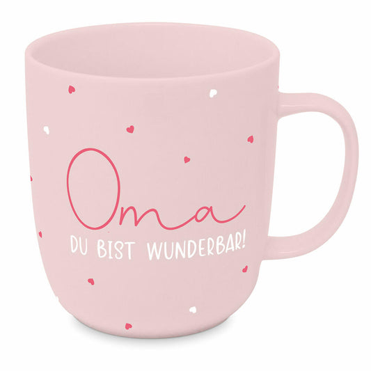 PPD Oma Mug 2.0 D@H, Henkelbecher, Kaffeetasse, Becher, Tasse, New Bone China, Rosa, 400 ml, 561102074