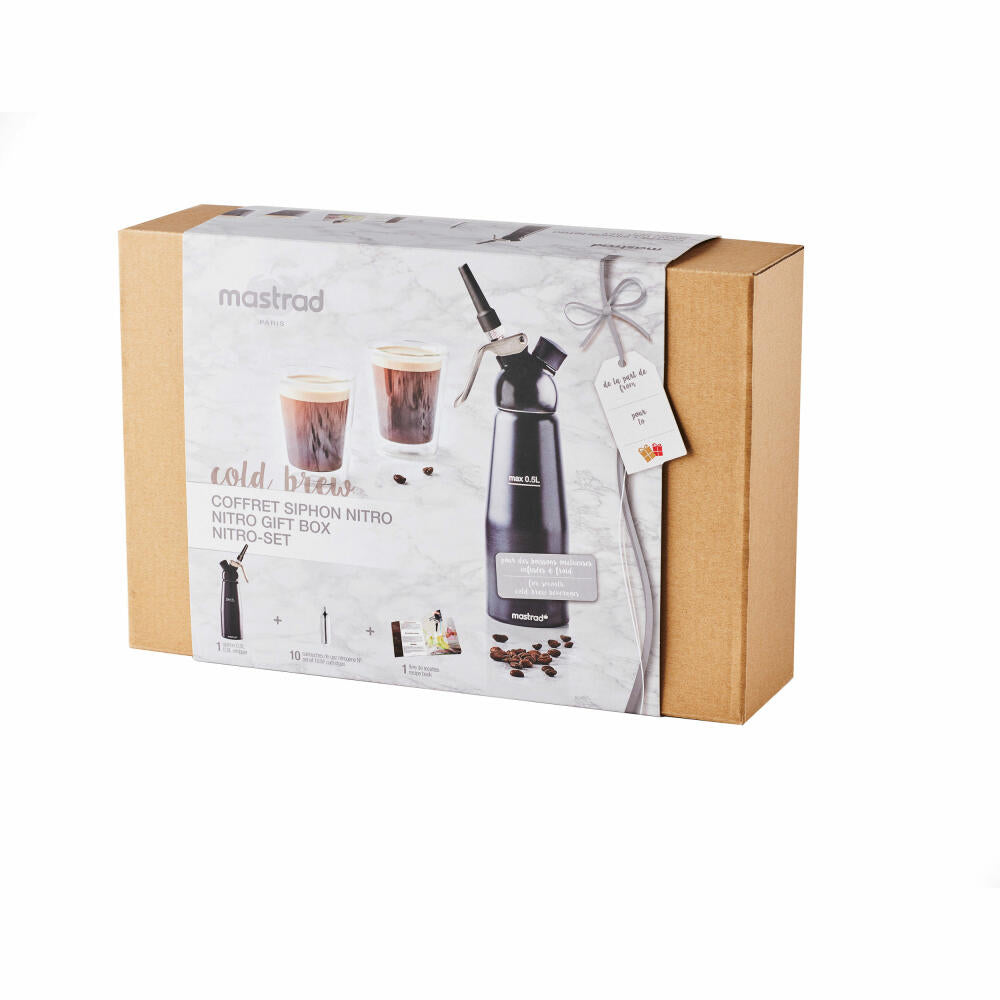 Mastrad Nitro Cold Brew Geschenk Set, 3-tlg., Kalte Getränke, Kaffee, Tee, Getränkezubereiter, F49665