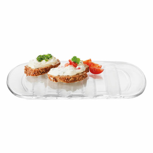 montana: :brunch plate, set of 4, serving plate, serving plate, glass plate, square, glass, 29 cm x 18 cm, 057215