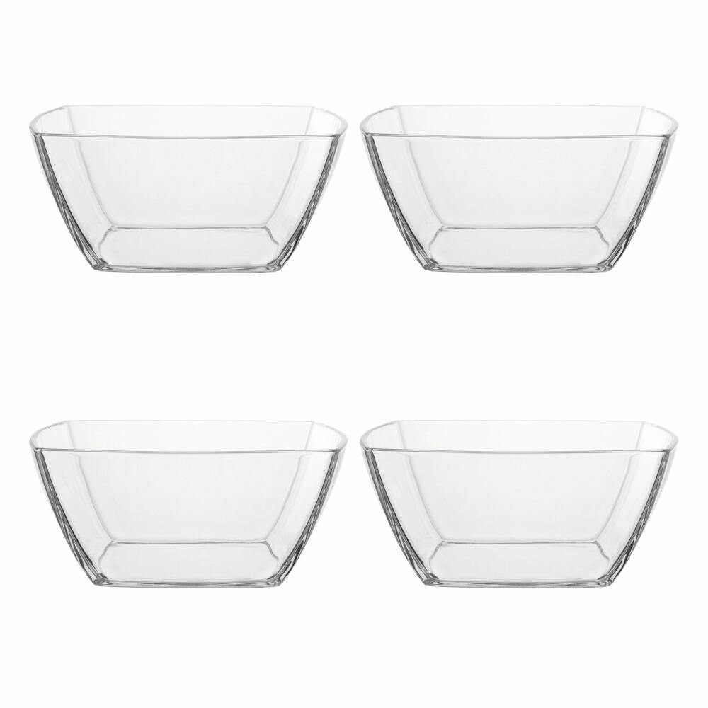 montana: :carré bowl, set of 4, serving bowl, bowl, glass bowl, glass bowl, glass, Ø 24 cm, 085121