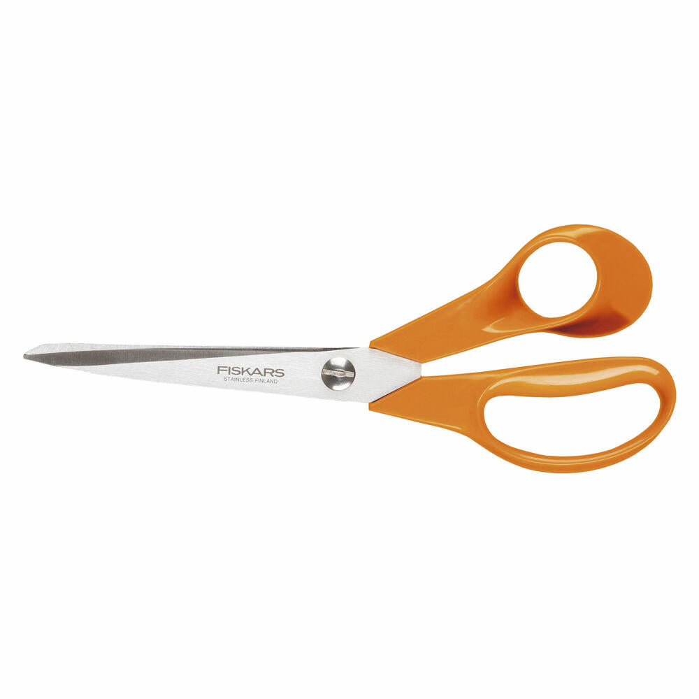 Fiskars Classic Universalschere S90, Universal Schere, Gartenschere, Gartenzubehör, Stahl / Kunststoff, Orange, 21 cm, 1001539