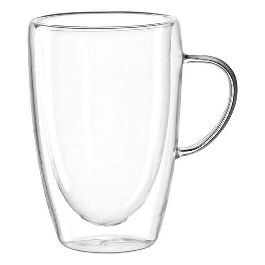 Leonardo Doppelwandtasse Duo, Tasse, Teetasse, Kaffee, Doppelwandig, Borosilikatglas, Klar, 400 ml, 053063