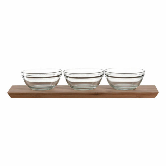 montana: :brunch dip bowl, 4-piece, dip bowl, dip bowl, glass bowl, glass / wood, Ø 10.5 cm, 057272