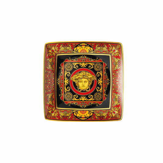 Rosenthal Versace bowl square flat Medusa, porcelain, 12 cm, 11940-409605-15253