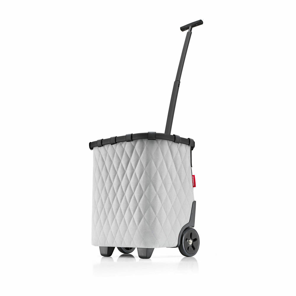 reisenthel carrycruiser, shopping trolley, shopping basket with wheels, Frame Rhombus Light Grey, 40 L, OE7062