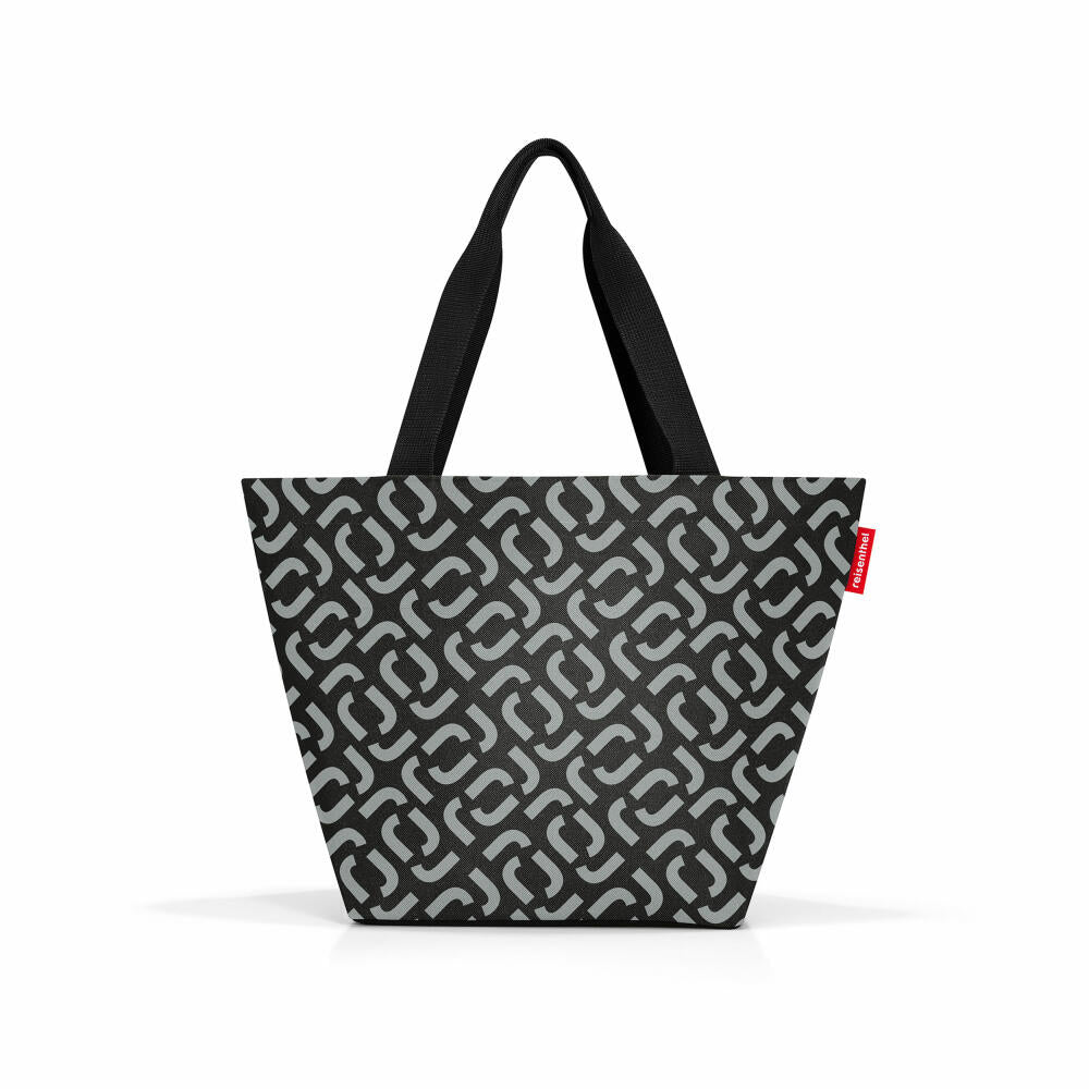 reisenthel shopper M, bag, shopping bag, carrying bag, polyester fabric, Signature Black, 15 L, ZS7054