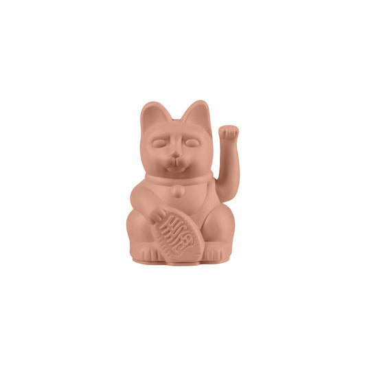 Donkey Products Lucky Cat Mini Maneki Neko, waving cat, lucky charm, plastic, pink, 10 cm, 330631