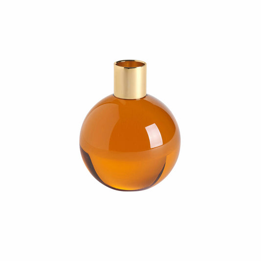 Gift Company Dioptrics Kerzenhalter, Kugel, Kerzenständer, Kerzen Halter, Kristallglas, Orange, H 9.5 cm, 15601011